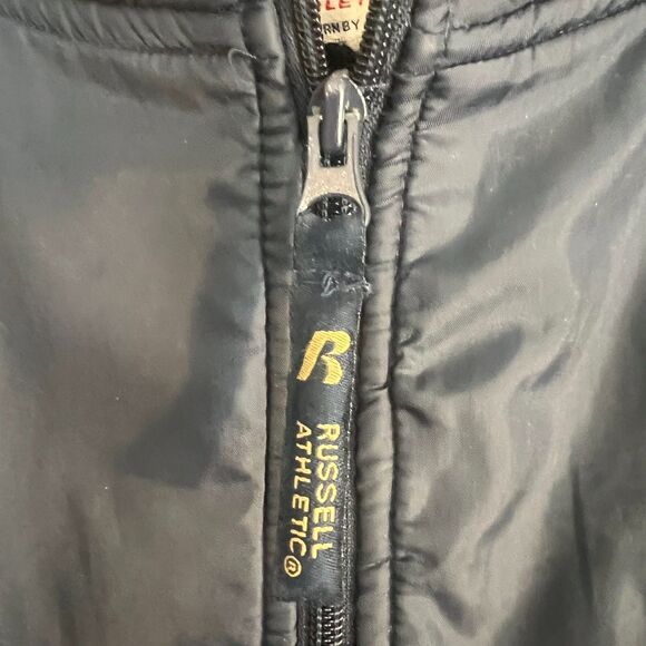 Russel Athletic Team Issue Notre Dame Fleece Large Zip-Up Vtg embroidered pocket - Picture 11 of 14